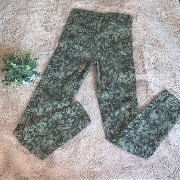 Zara Snake Print Tan & Brown High-Rise Skinny Jeans Size: 4 - Picture 9 of 11